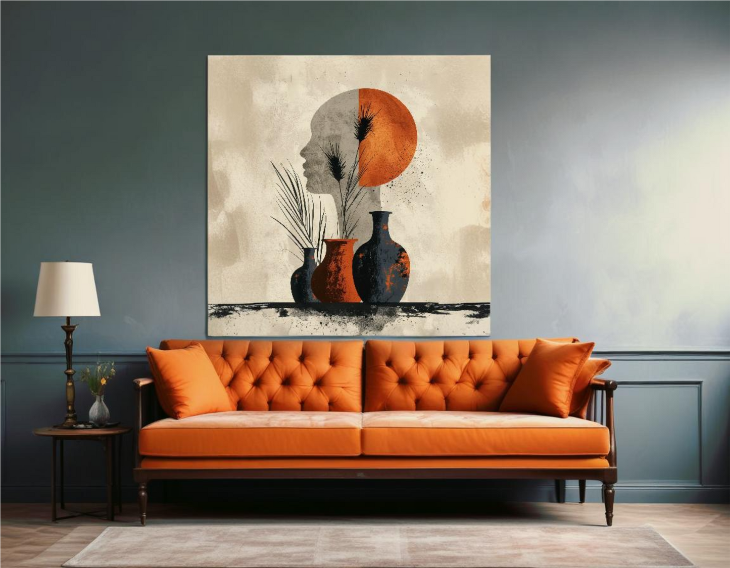 Abstract Art Vase & Head Silhouette